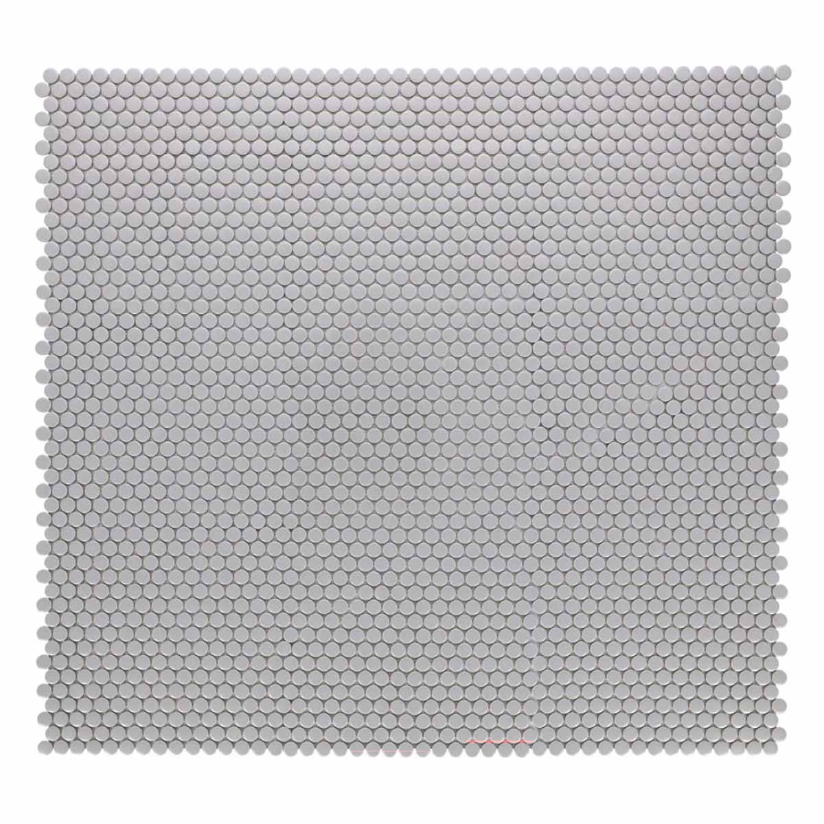 Mosaic Handmade Porcelain Penny Round - City Grey Matte