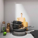 Mosaic Handmade Porcelain Penny Round - City Grey Matte