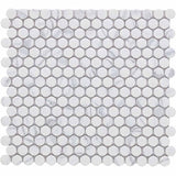 Mosaic Handmade Porcelain Penny Round - Marble Grey Matte