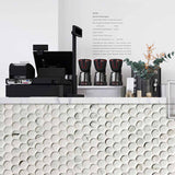 Mosaic Handmade Porcelain Penny Round - Marble Grey Matte