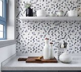 Mosaic Handmade Porcelain Penny Round - Mix Grey Glossy