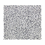 Mosaic Handmade Porcelain Penny Round - Mix Grey Glossy