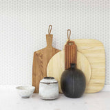 Mosaic Handmade Porcelain Penny Round - Light Gray Matte