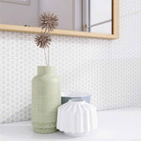 Mosaic Handmade Porcelain Penny Round - Light Gray Matte