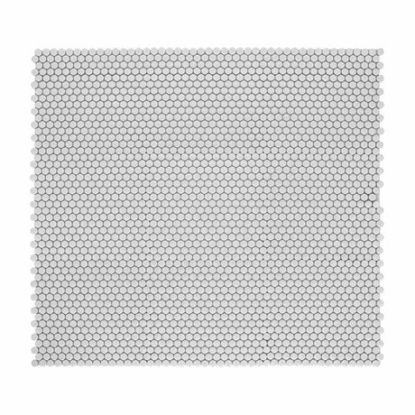 Mosaic Handmade Porcelain Penny Round - Light Gray Matte