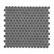 Mosaic Handmade Porcelain Penny Round - Dark Grey Matte