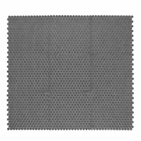 Mosaic Handmade Porcelain Penny Round - Dark Grey Matte