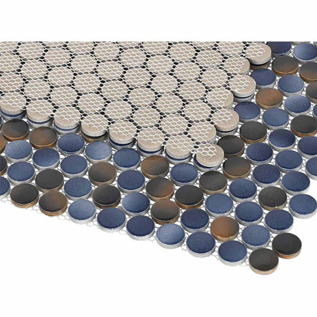 Mosaic Handmade Porcelain Penny Round - Shadow