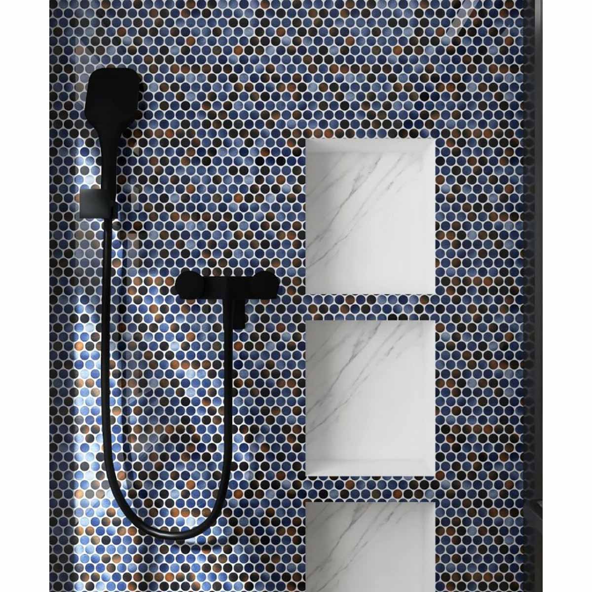 Mosaic Handmade Porcelain Penny Round - Shadow