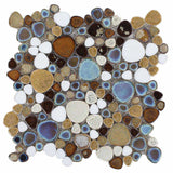 Mango heart shaped handmade porcelain mosaic tile sheet