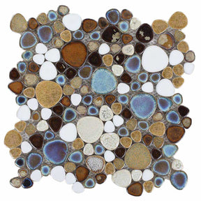 Mango heart shaped handmade porcelain mosaic tile sheet