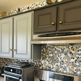 Mango glossy porcelain pebble mosaic kitchen backsplash