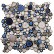 Mosaic Porcelain Tile Mancala Pebble Series - Atlas Blue