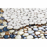 Mosaic Porcelain Tile Mancala Pebble Series - Blue Rust
