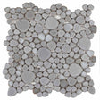 Mosaic Porcelain Tile Mancala Pebble Series - Gray