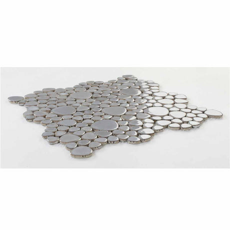 Mosaic Porcelain Tile Mancala Pebble Series - Gray