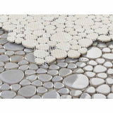 Mosaic Porcelain Tile Mancala Pebble Series - Gray
