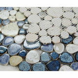Mosaic Porcelain Tile Mancala Pebble Series - Ocean