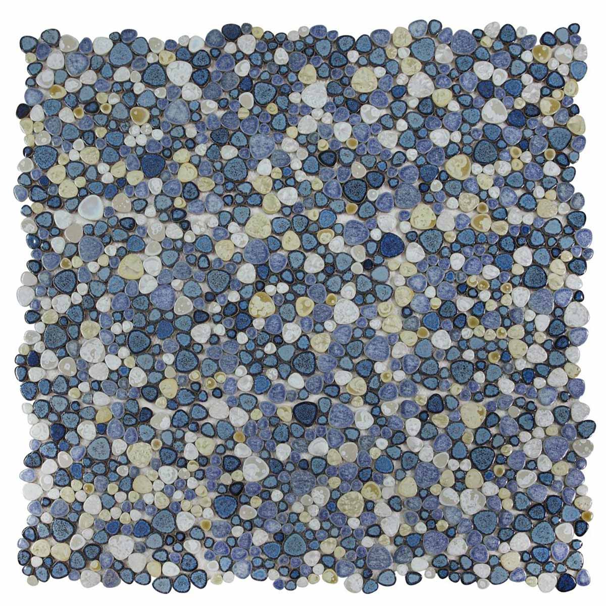 Mosaic Porcelain Tile Mancala Pebble Series - Ocean