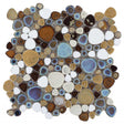 Mosaic Porcelain Tile Mancala Pebble Series - Mango