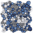 Mosaic Porcelain Tile Mancala Pebble Series - Sky Blue