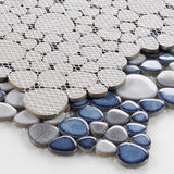 Mosaic Porcelain Tile Mancala Pebble Series - Sky Blue