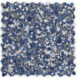 Mosaic Porcelain Tile Mancala Pebble Series - Sky Blue