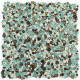 Mosaic Porcelain Tile Mancala Pebble Series - Green Leaf