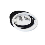 Plastic floor drain height extension ring with mounting hardware