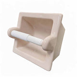 SereneDrains Ceramic Recessed Toilet Extended Paper Holder Parchment Glossy 
