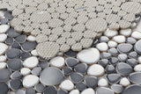 Mosaic Porcelain Tile Mancala Pebble Series - Silver Grey