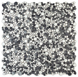 Mosaic Porcelain Tile Mancala Pebble Series - Silver Grey