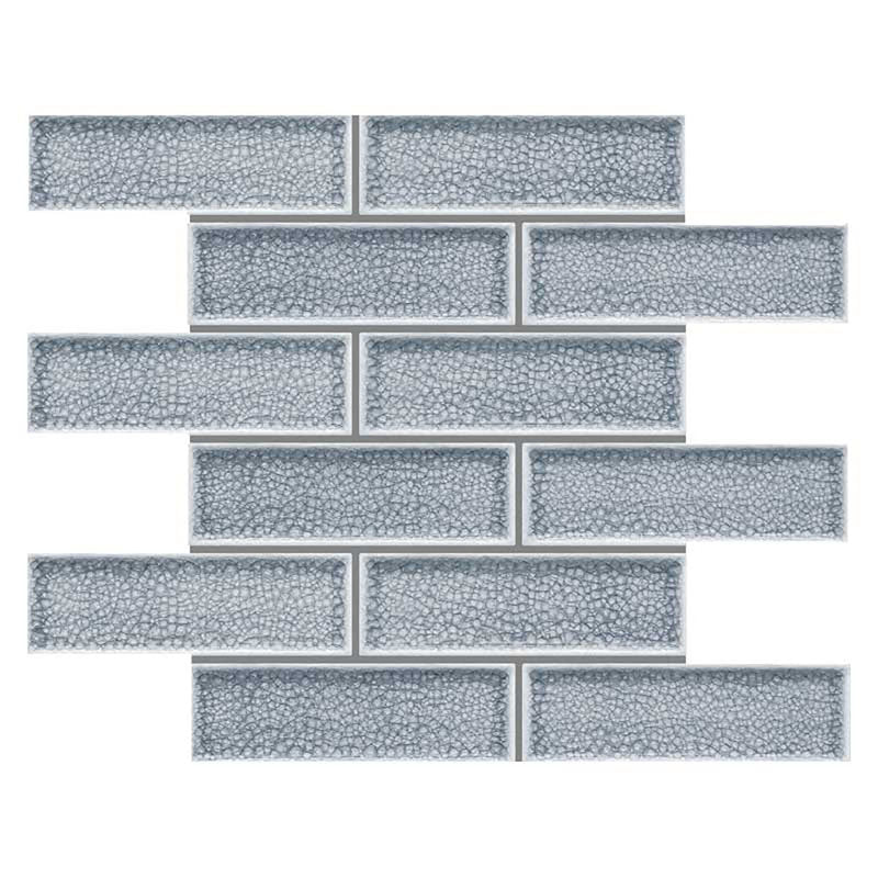 Crackle Glass Porcelain and Glass Interlock - Blue Canal