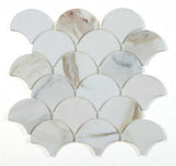 Mosaic Marble Fish Scale - Calacatta Gold