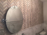 Chevron Carrara Honed and Glass - Graystone Blend