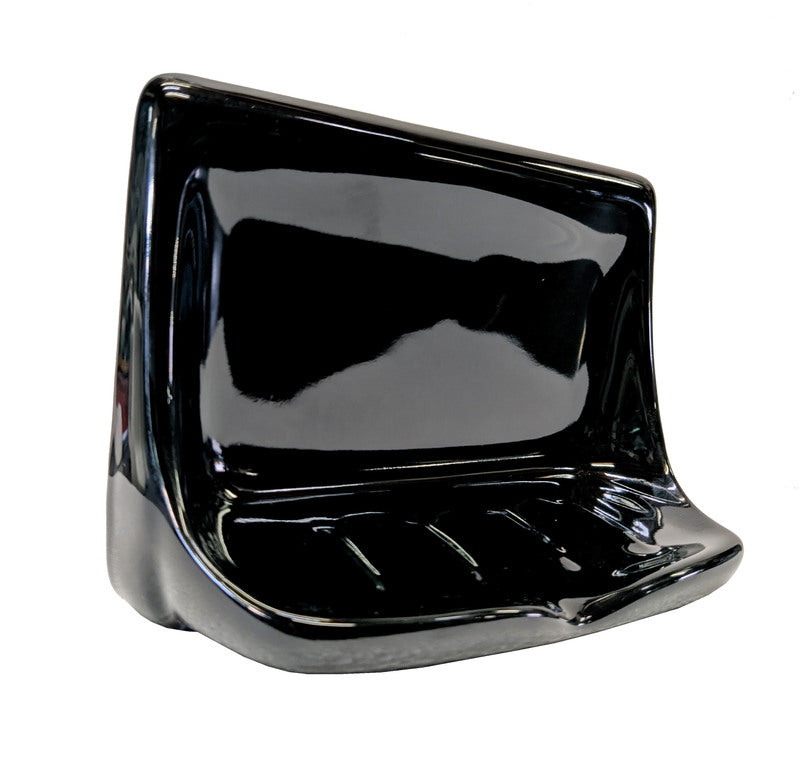 Porcelain Soap Dish - Black Glossy