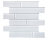 Mosaic Linear Glass Tiles Light Grey 2 x 6
