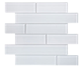 Mosaic Linear Glass Tiles Light Grey 2 x 6