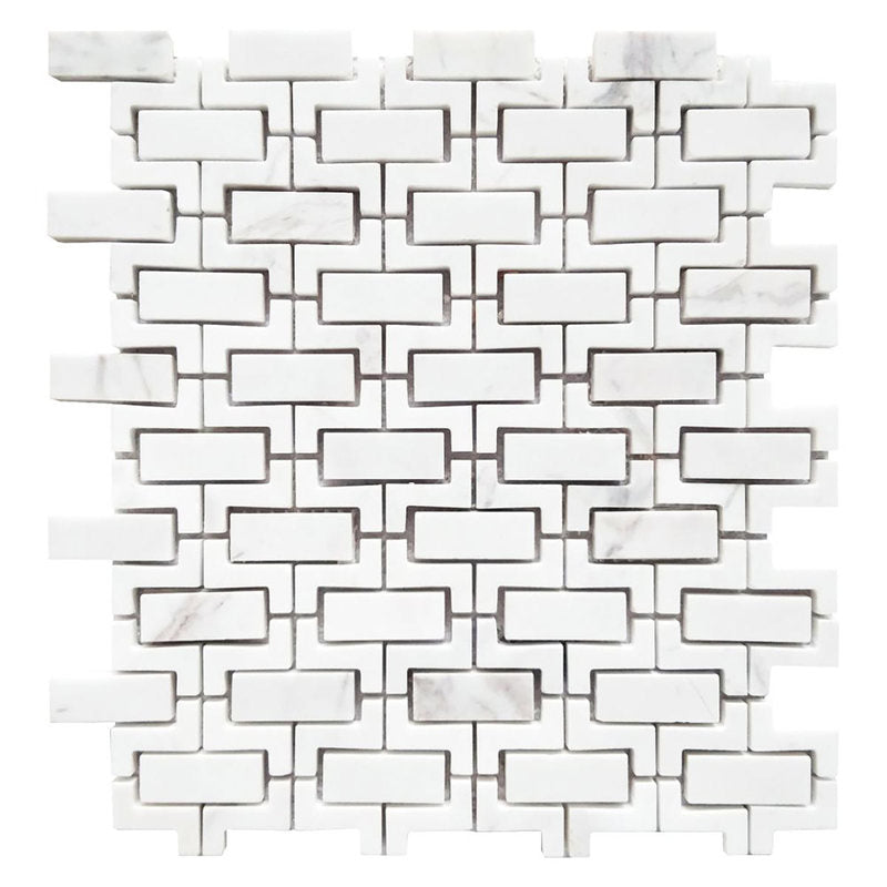Mosaics Marble Hollow Brick Pattern - White