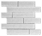 Mosaic Linear Glass Tiles Ripple Clear Grey 2 x 6