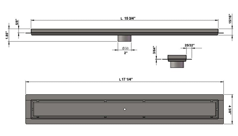 SereneDrains Linear Shower Drain Tile Insert Matte White 16