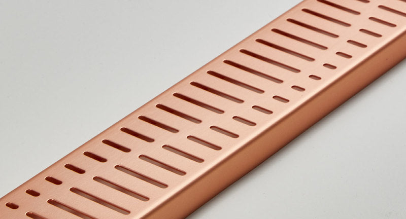 Quartz Linear Shower Drain Wave - Rose Gold