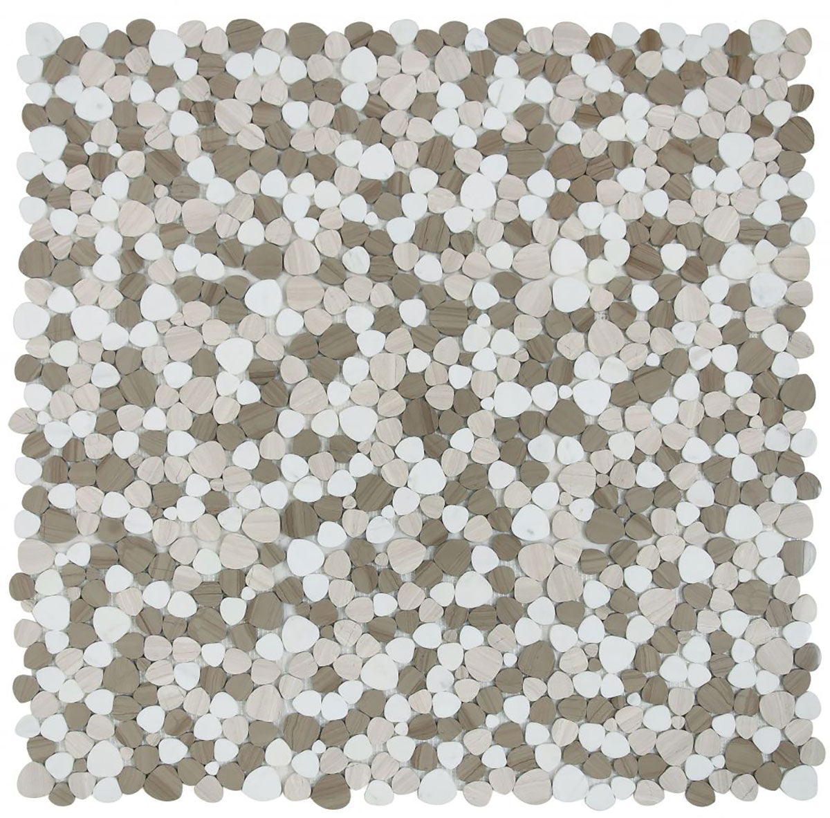 Marble Pebbles Mosaics Heart Shape - Athens Grey