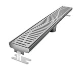 Quartz Linear Shower Drain Brushed Stainless - Wave 32