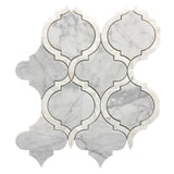 Tahitian Pearl - Statuario Marble in Arabesque Shape