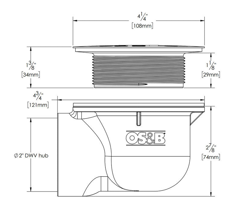 OSB Side Discharge Shower Drain - ABS - SD353