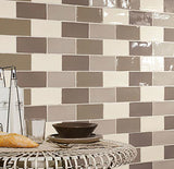 Kaleidoscope Handmade Ceramic Tile Bullnose 1x12 - Cream