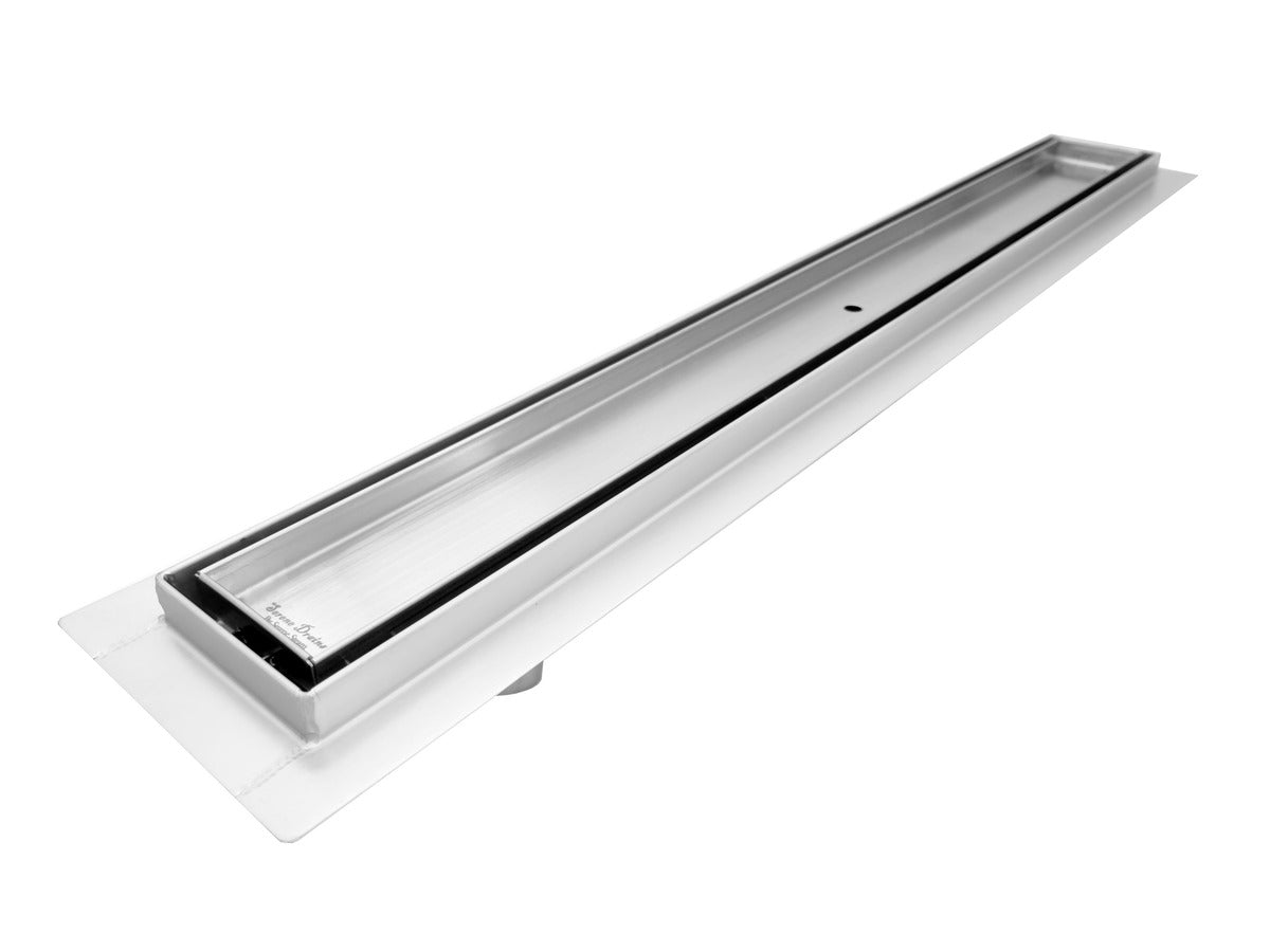 SereneDrains Linear Shower Drain Offset Outlet Tile Insert - Brushed 47