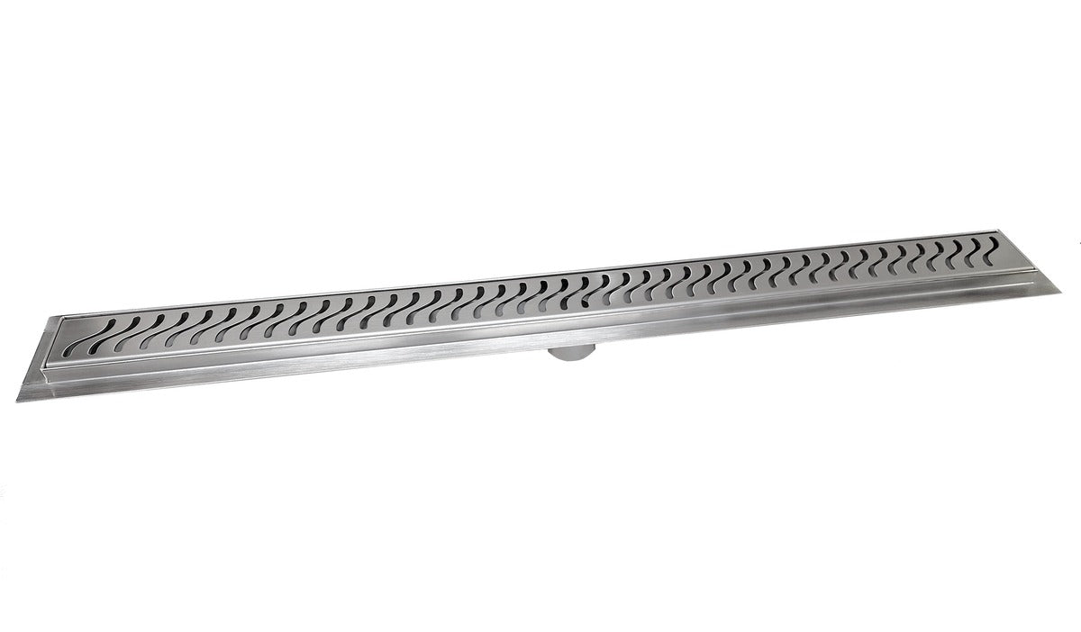 SereneDrains Linear Shower Drain Ocean Wave - Brushed 30