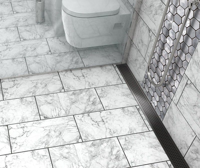 Quartz Linear Shower Drain Quadrato - Black Nickel
